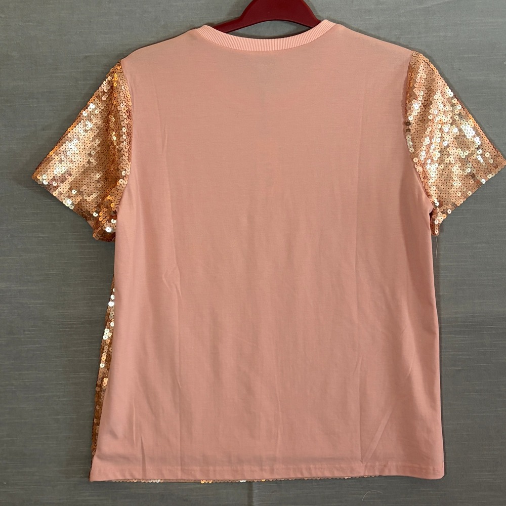 WHY Its My‎ Birthday Champagne Sequin Party Top Blouse Large NWT Glam Chic - Picture 3 of 7